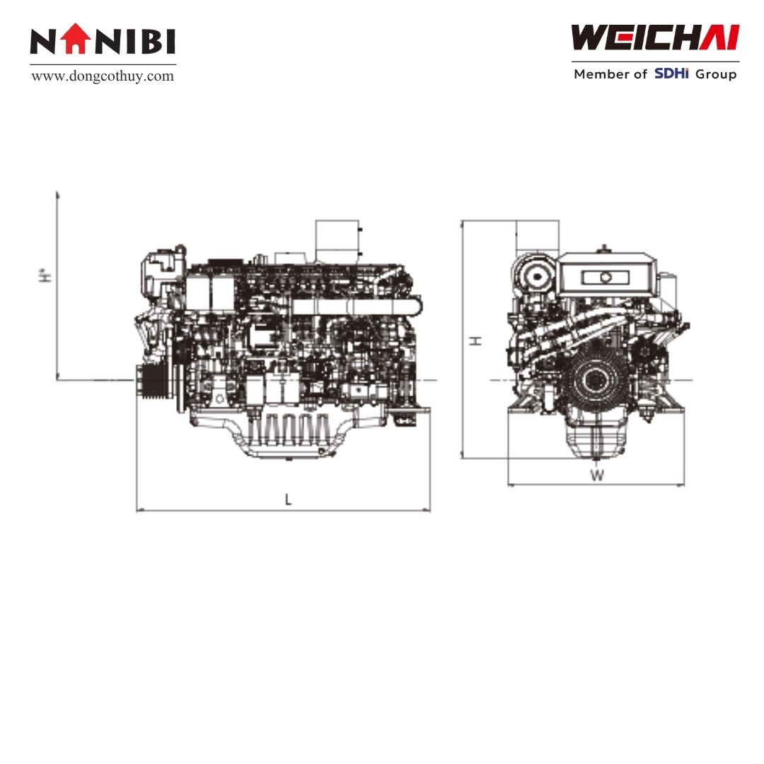 Động cơ thủy Weichai WP17T