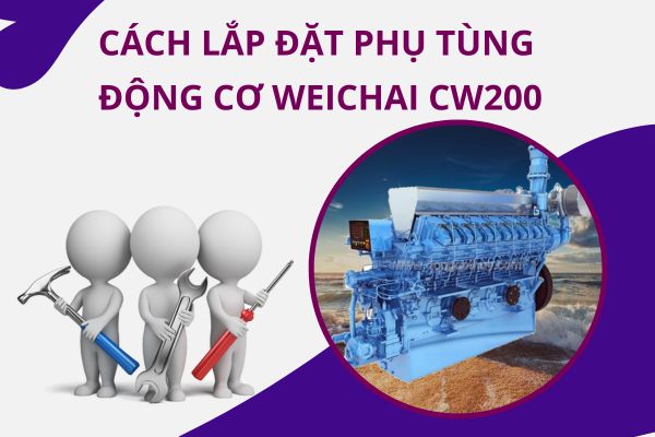 Cách lắp đặt phụ tùng động cơ hàng hải Weichai CW200 